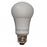 Frosted white light bulb with a screw-in base.