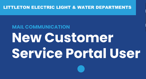 Blue banner graphic reading 'New Customer Service Portal User' announcing the new service portal.
